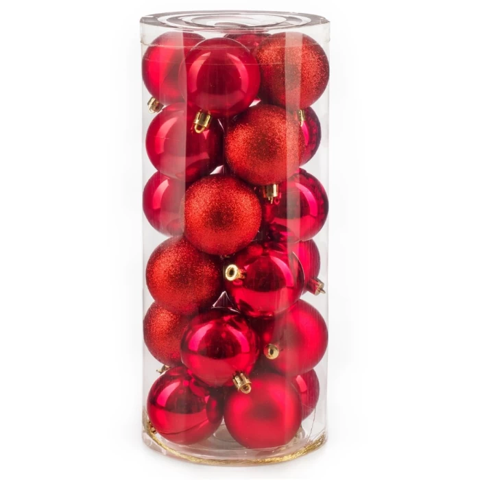 Набор шаров новогодних Ausini VT25-04003-3 красный 24шт