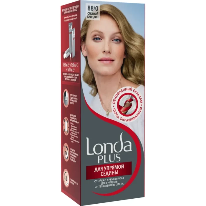 Стойкая крем-краска Londa Plus 88/0 Средний блондин
