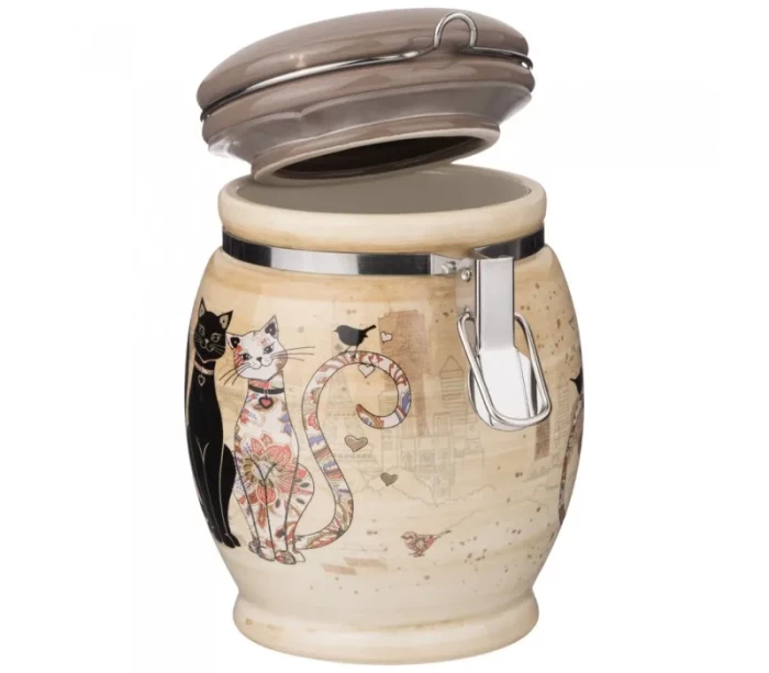 Банка для продуктов Agness "Парижские коты" 1.1л.