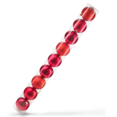 Набор шаров новогодних Ausini VT25-04010-3 красный 9шт