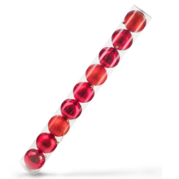 Набор шаров новогодних Ausini VT25-04010-3 красный 9шт