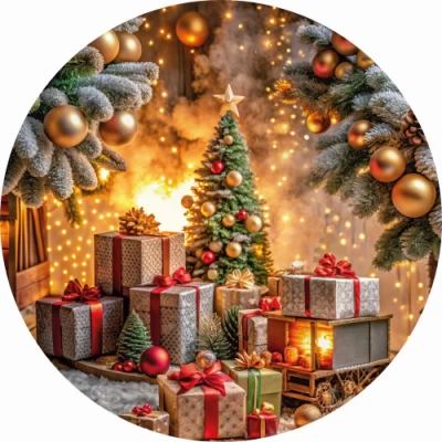 Поднос Рождественские подарки 33см