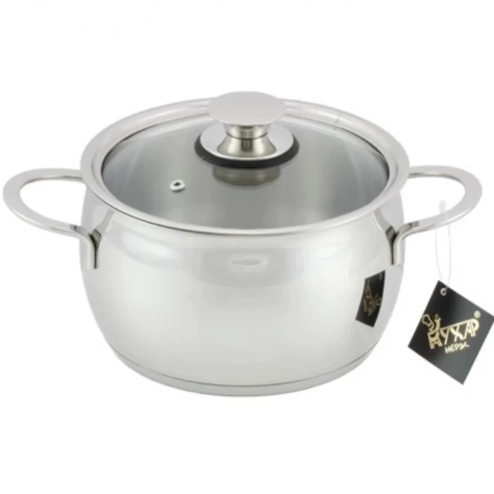 Кастрюля Кухар Магнолия Престиж со стеклянной крышкой