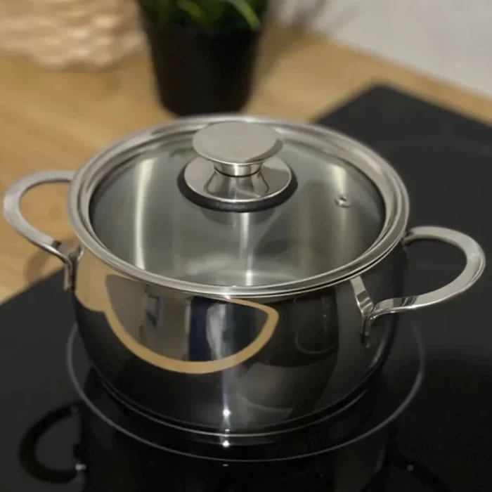 Кастрюля Кухар Магнолия Престиж со стеклянной крышкой