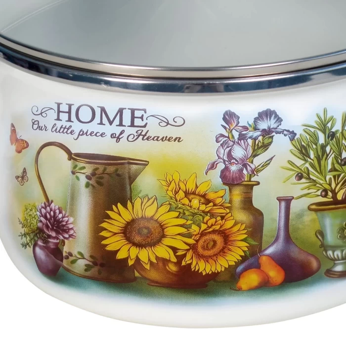 Кастрюля эмалированная Сантэкс Милый дом