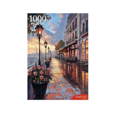 Пазл Рыжий кот Вечерний город Европы 1000 элементов