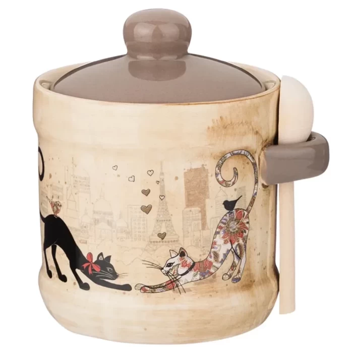 Сахарница  Agness Парижские коты 300 мл