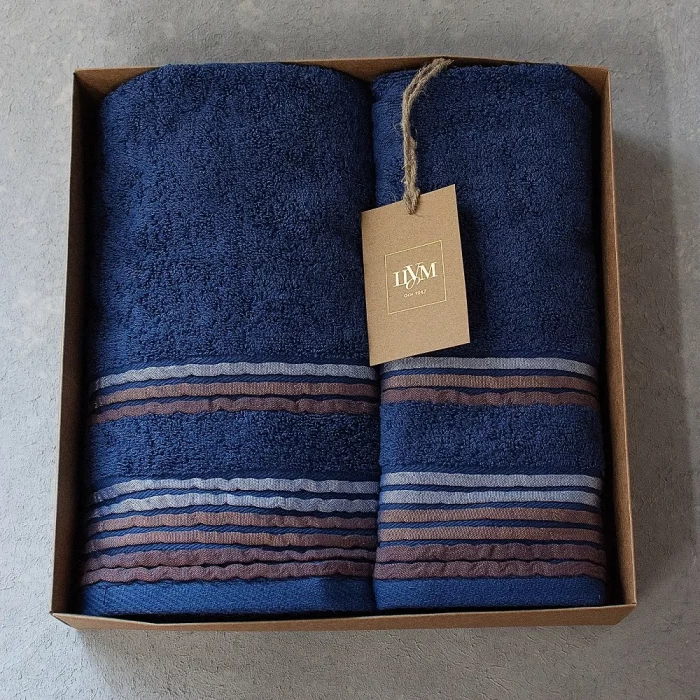 Набор полотенец махровых ТМ "ЦУМ" серо-синий