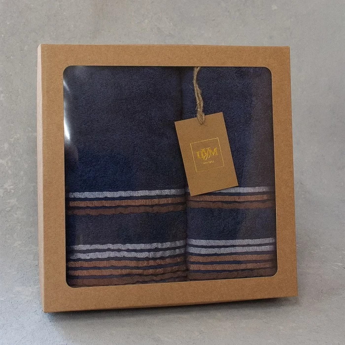 Набор полотенец махровых ТМ "ЦУМ" серо-синий