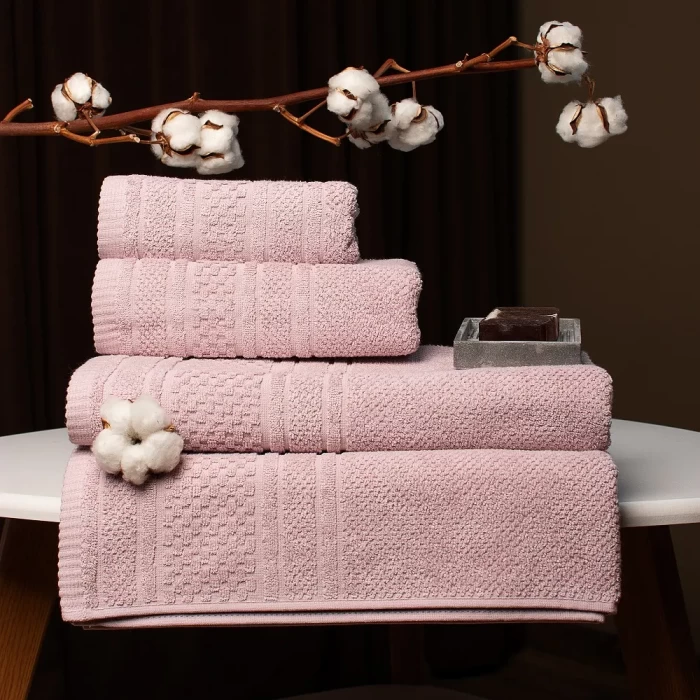 Полотенце махровое ТМ "ЦУМ" Рисо светлая сирень