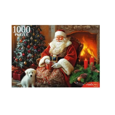 Пазл Рыжий кот Вечер у камина 1000 элементов