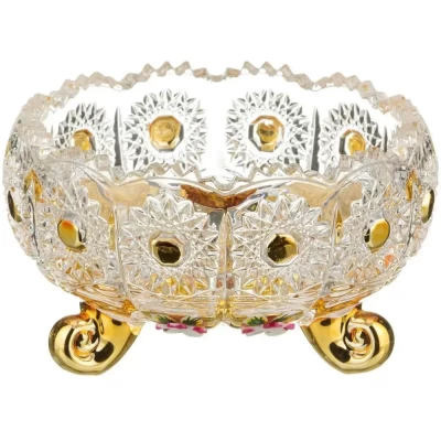 Конфетница Lefard gold glass 11х11х7см