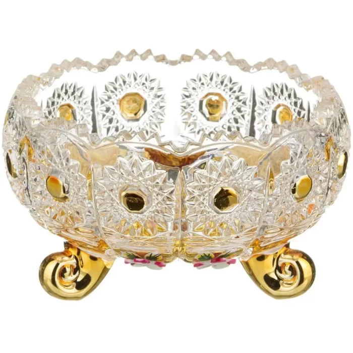 Конфетница Lefard gold glass 11х11х7см