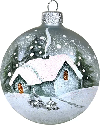 Шар стеклянный Декарт Домик в деревне 8Ш0068