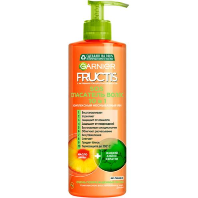Комплексный несмываемый уход Fructis &quot;SOS Спасатель волос 10 в 1&quot; 400мл
