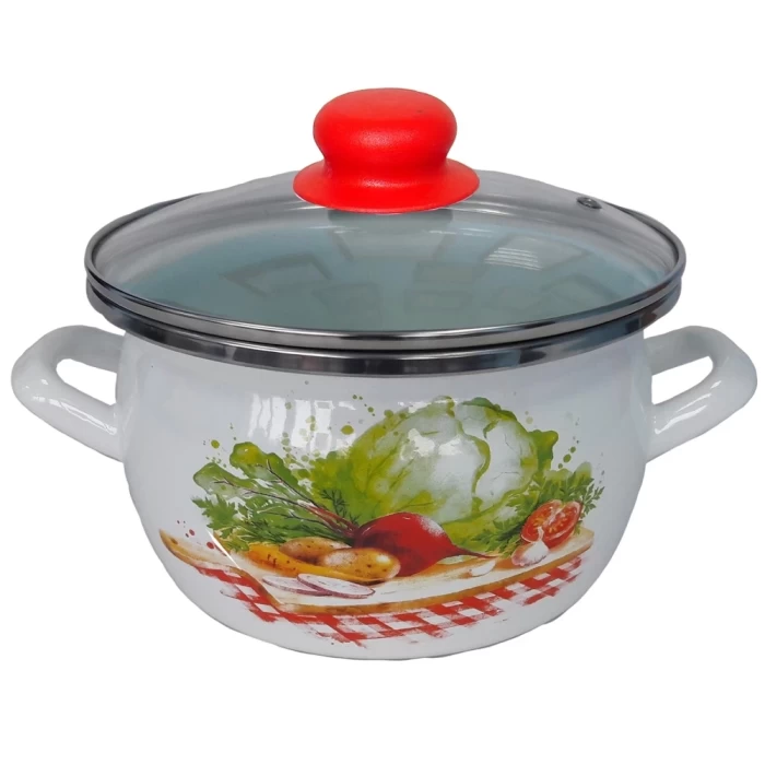 Кастрюля эмалированная Сантэкс Овощи