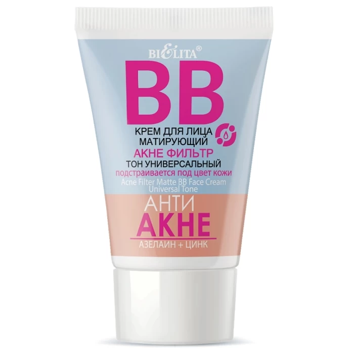 BB-крем Белита Анти Акне Азелаин+Цинк Акне фильтр матирующий тон универсальный 30мл