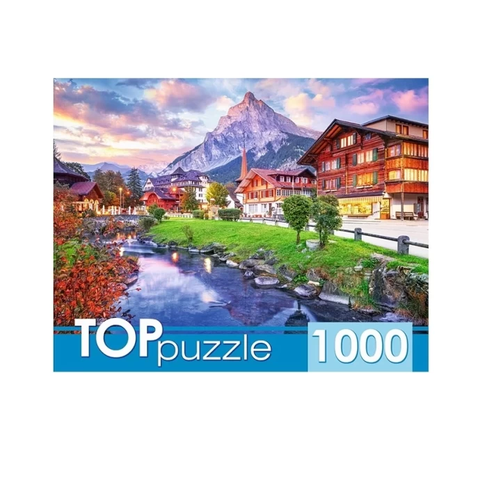 Пазл Рыжий кот Город в Швейцарии 1000 элементов