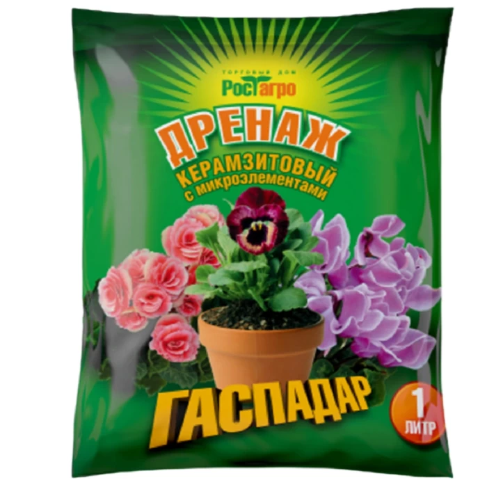Дренаж керамзитовый с микроэлементами РостАгро Гаспадар 1л арт.0327