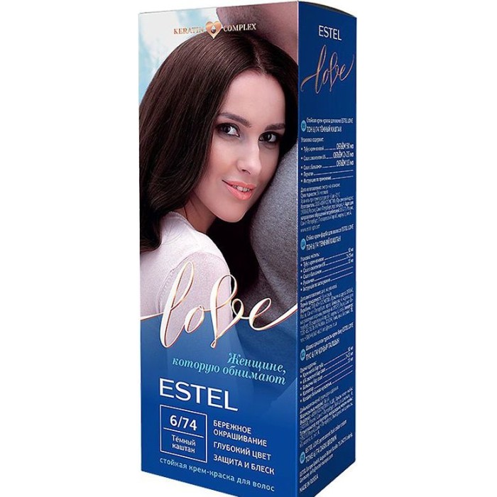Стойкая крем-краска для волос ESTEL LOVE тон 6/74 "Темный каштан"