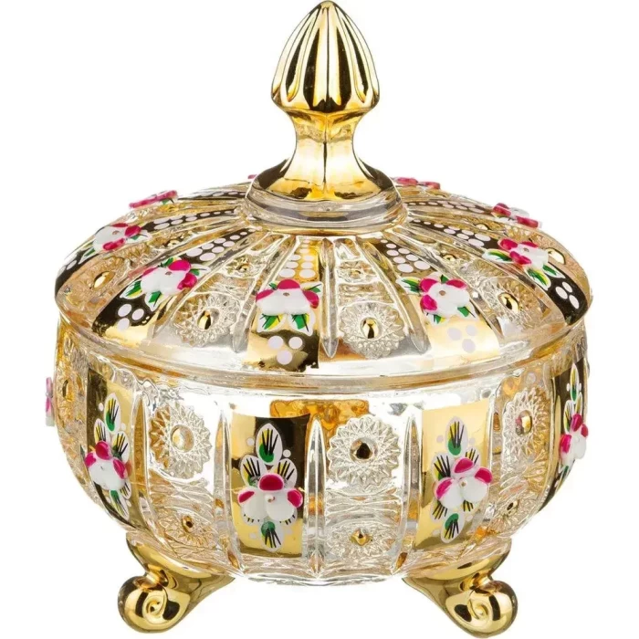 Конфетница с крышкой LEFARD Gold Glass 12см