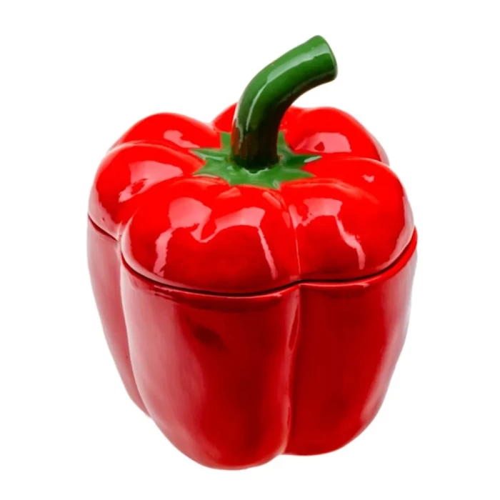 Емкость для сыпучих продуктов керамическая Перец 13×13×18см