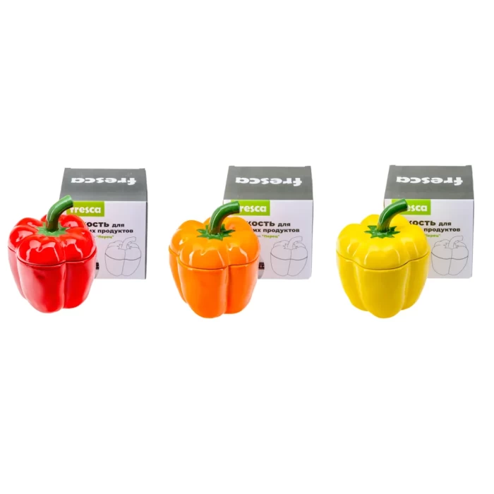 Емкость для сыпучих продуктов керамическая Перец 13×13×18см