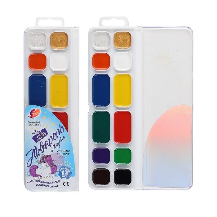 Краски акварельные 12цв. "Волшебная палитра"