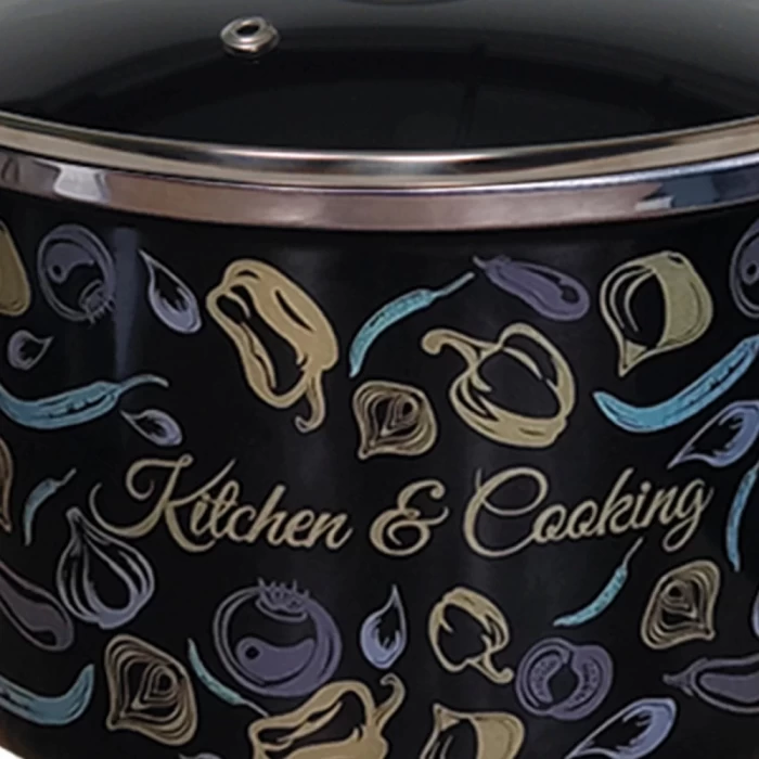 Кастрюля эмалированная Omelia Микс овощной черный 5л