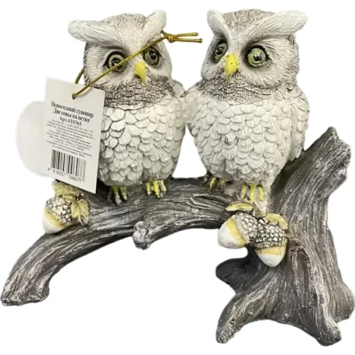 Новогодний сувенир Девилон Две совы на ветке арт.610365