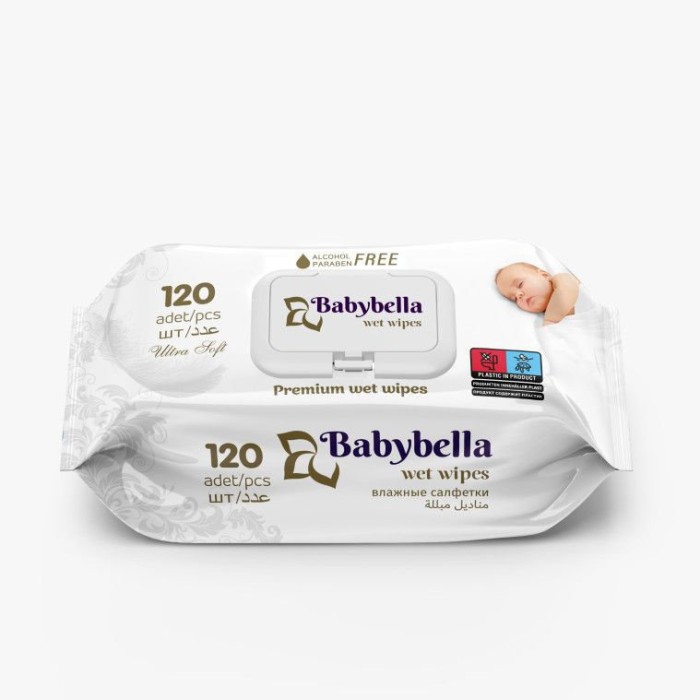 Детские влажные салфетки Babybella,120 шт