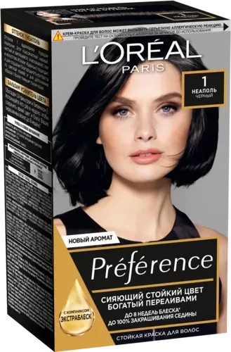 L'Oreal Paris Краска стойкая для волос "Preference" 1.0 Неаполь черный