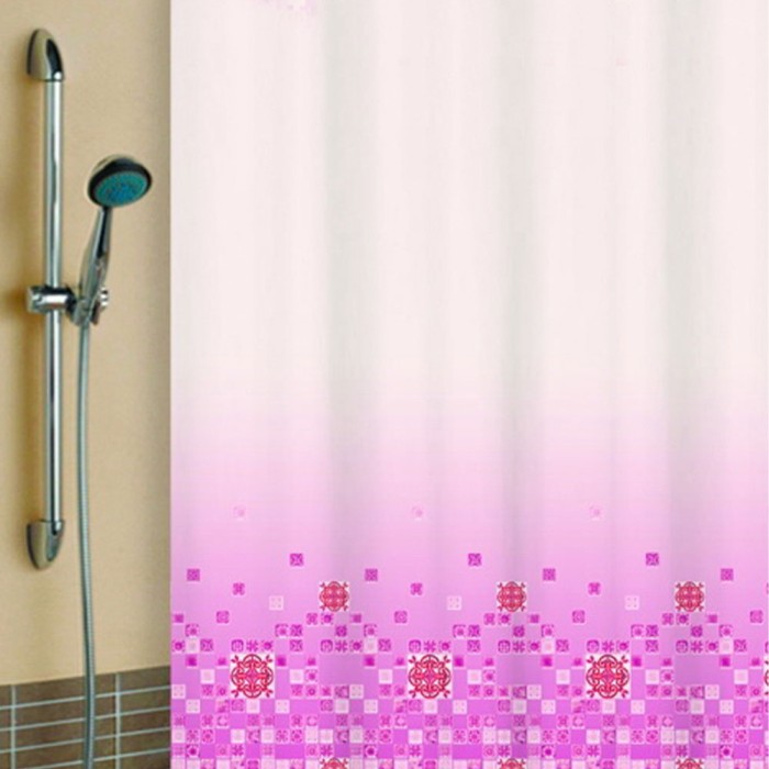 Штора для ванной комнаты Вилина 180х180см Мозайка розовая