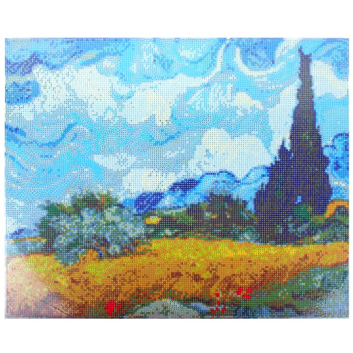 Алмазная живопись 40х50см Пшеничное поле с кипарисом DV-13760-8