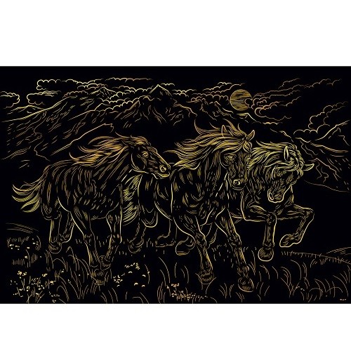 Гравюра "Золото. Резвые лошади" арт. г-5981